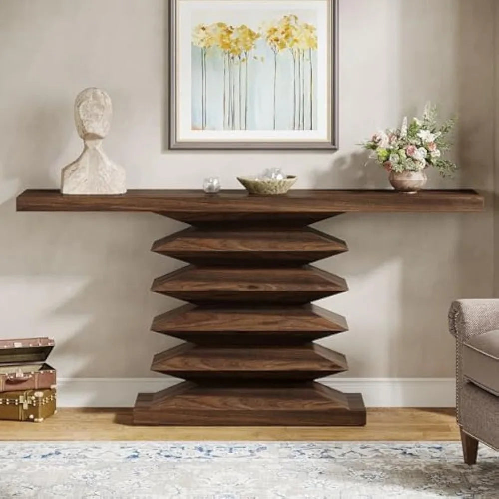 51-Inch Long Console Table with Unique Base
