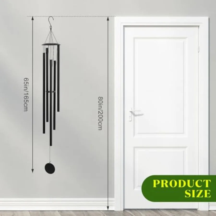 65" Extra Large Wind Chimes for Outside Deep Tone, 6 Thick Tubes Tuned