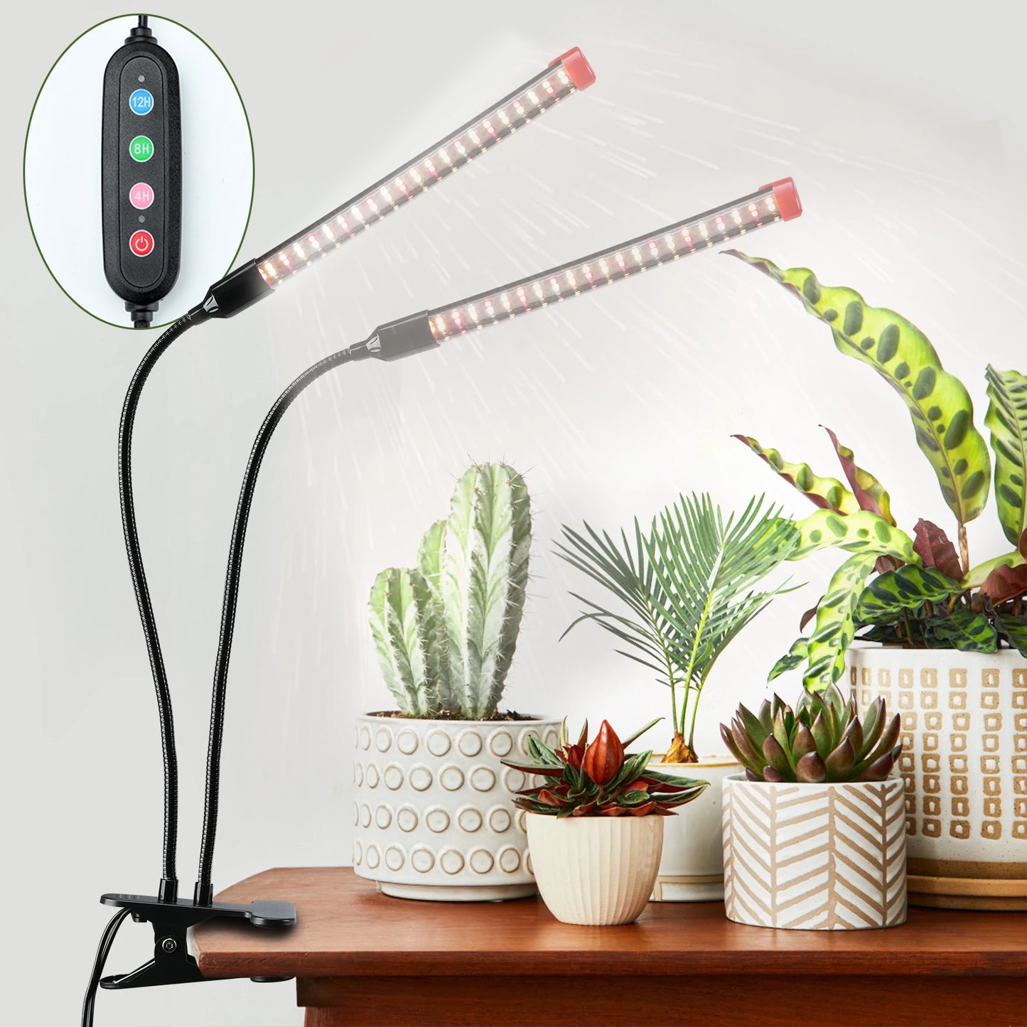 18W Power Home Plug, NOT 10W Adapter,  2Head Clip Grow Lights