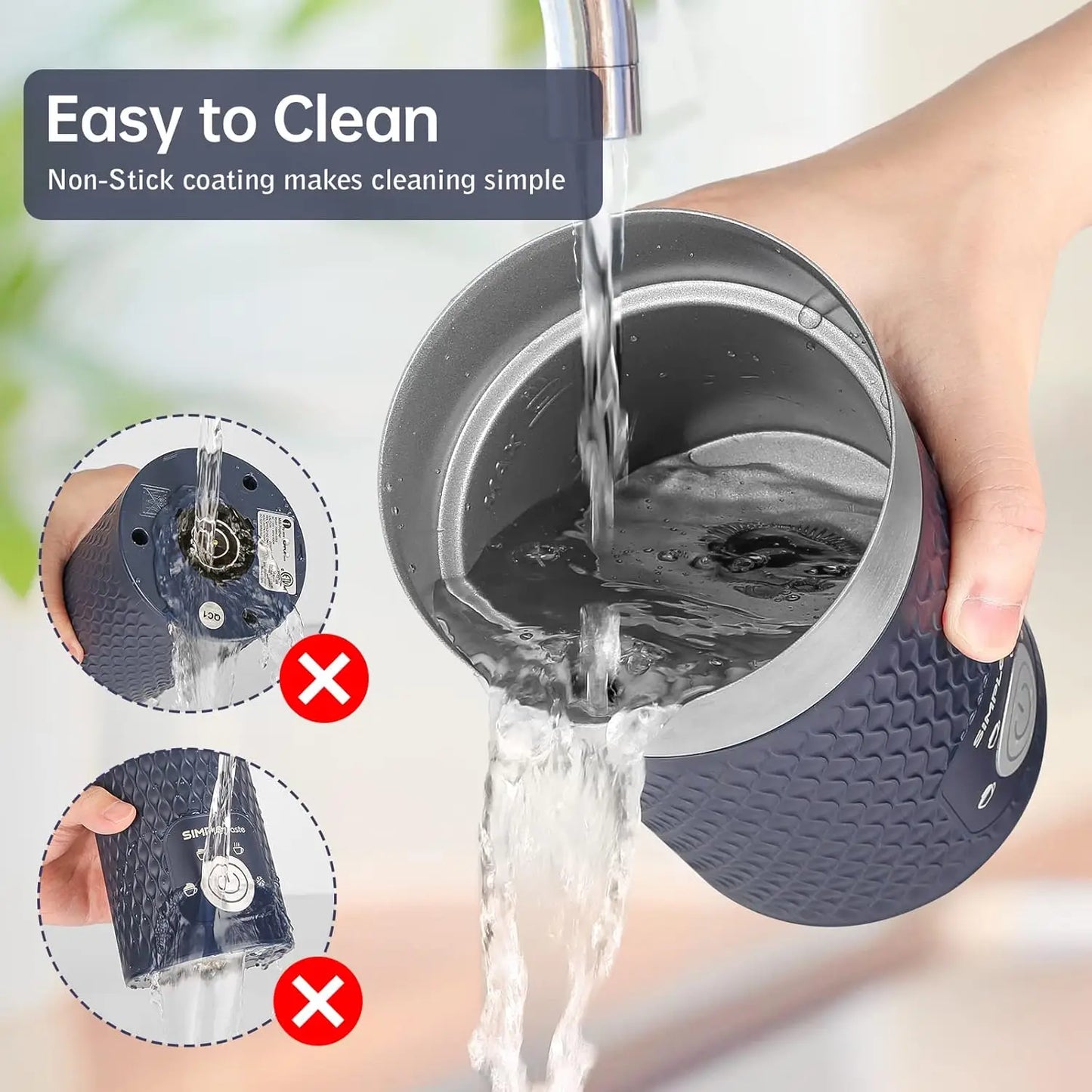 4-in-1 Electric Milk Frother Steamer, Automatic Warm Cold Foam Maker