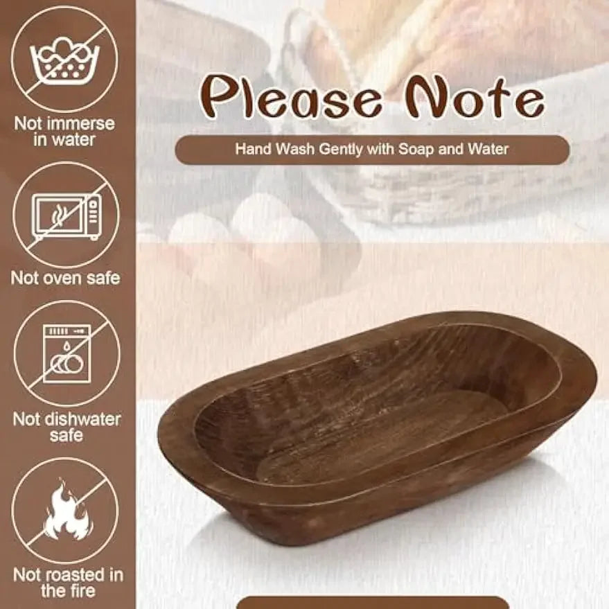 20 Pcs Wooden Dough Bowls Bulk 8.6 Inch
