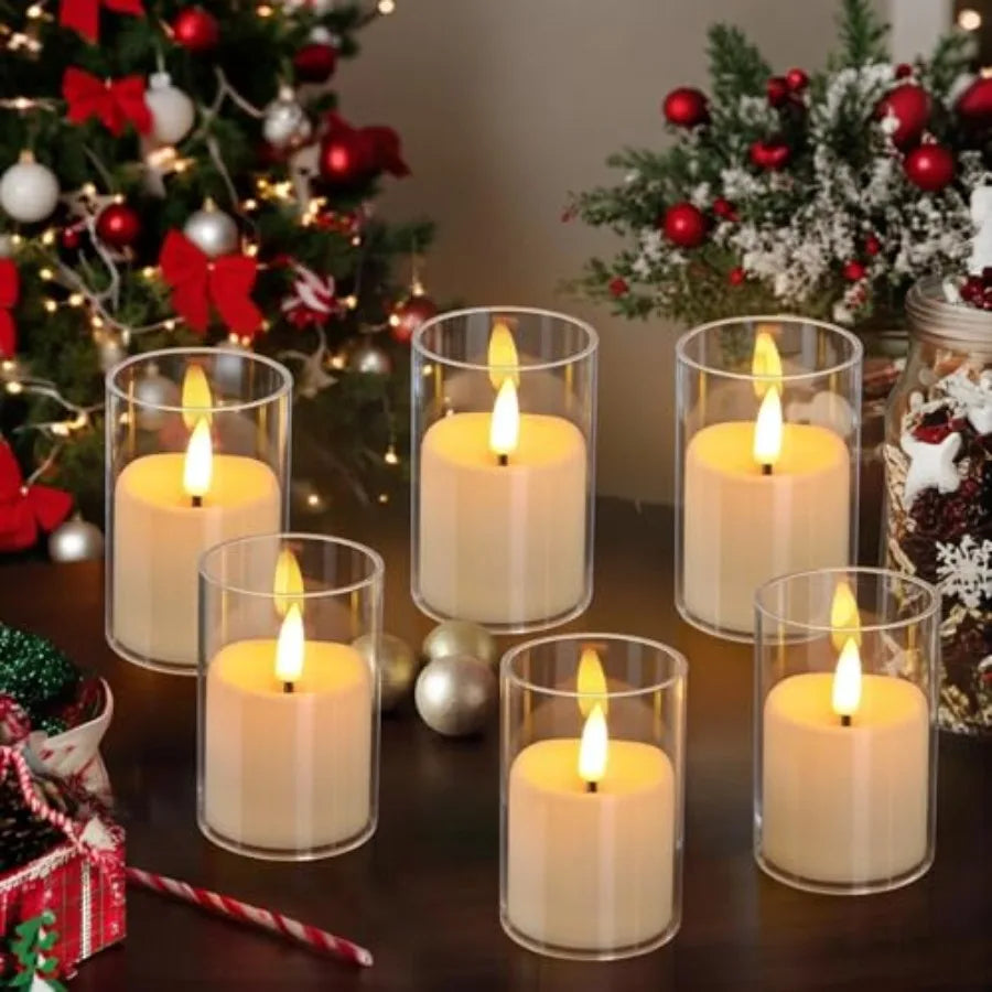 Flickering Flameless Candles, 6 Pack LED Tea Lights Candles