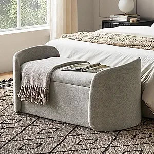 Luna Round Ottoman with Storage and Tray, Round Coffee Table