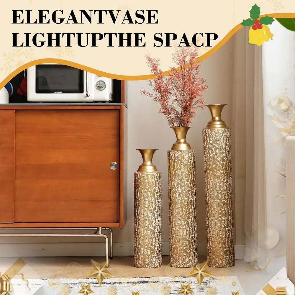 Vases Tall Set of 3 Extra Large Tall Metal Floor Vases