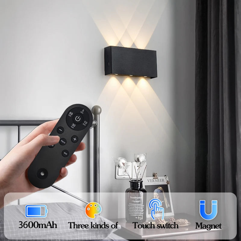 LED modern minimalist design charging wall lamp touch 3-color