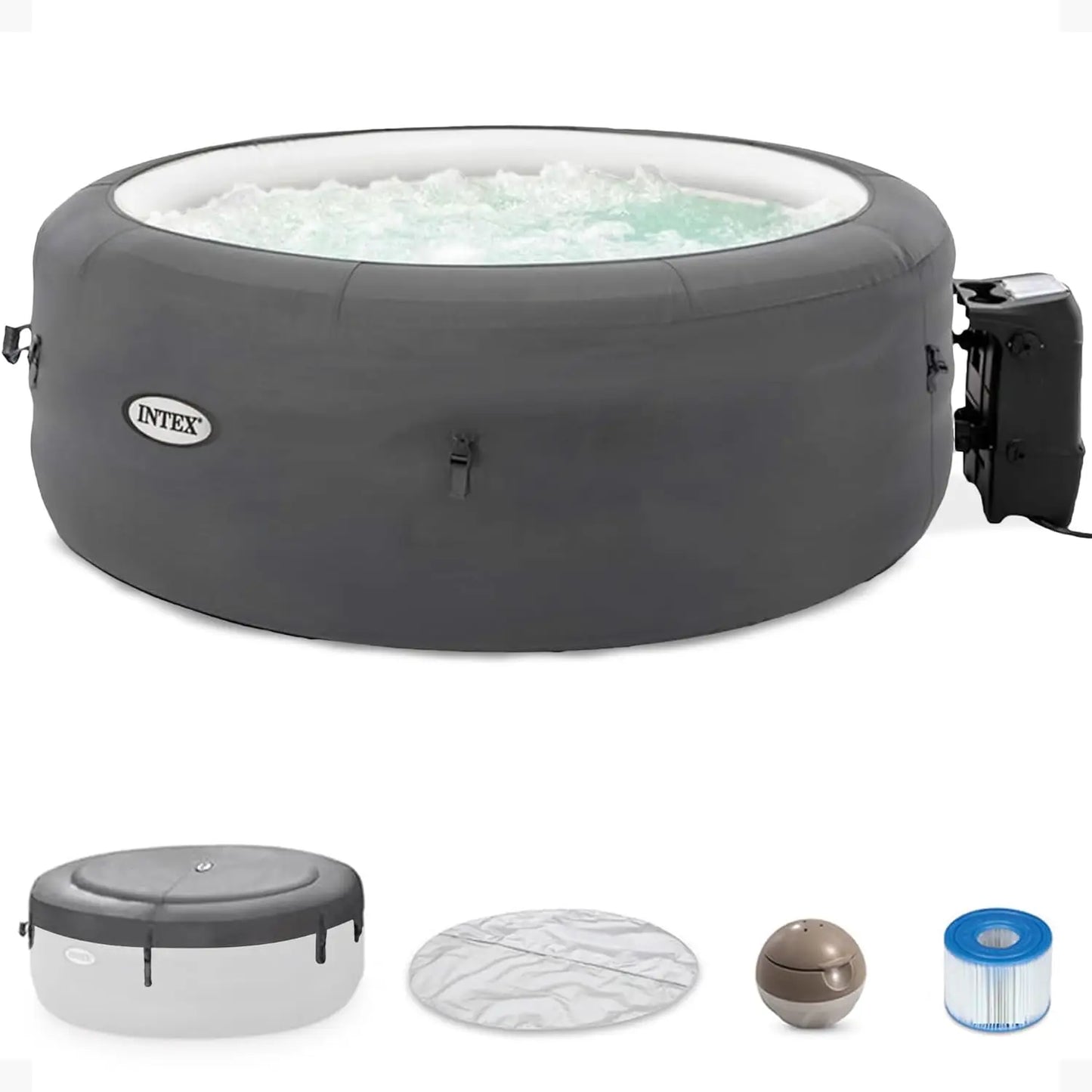 Inflatable Hot Tub 4 Person  Insulated Cover – Built-in QuickFill