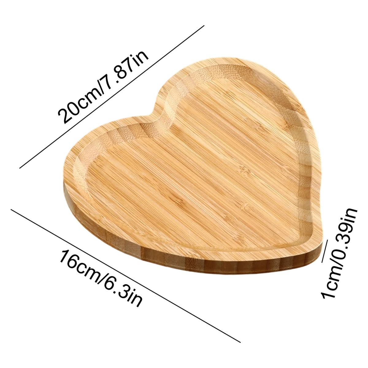 Wooden Heart-shaped Food Plates Snack Tray,  Charcuterie