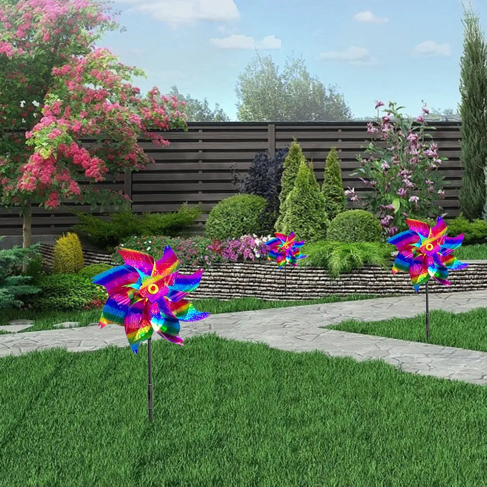 Reflective Pinwheels Wind Spinners