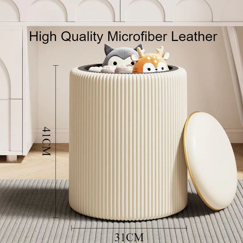 Storage Stool Low Round Modern Makeup Stools