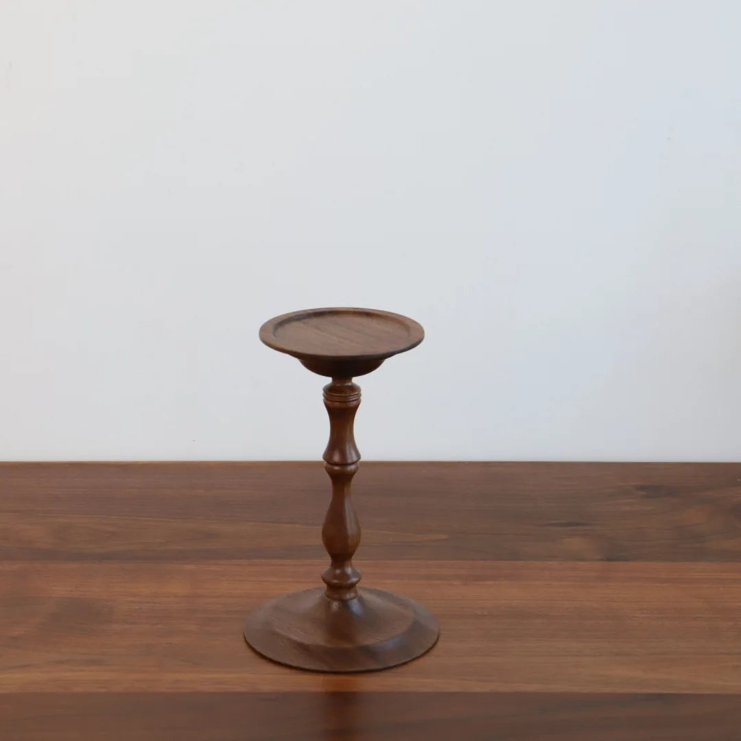 Candlestick black walnut wooden candlestick hand-turned