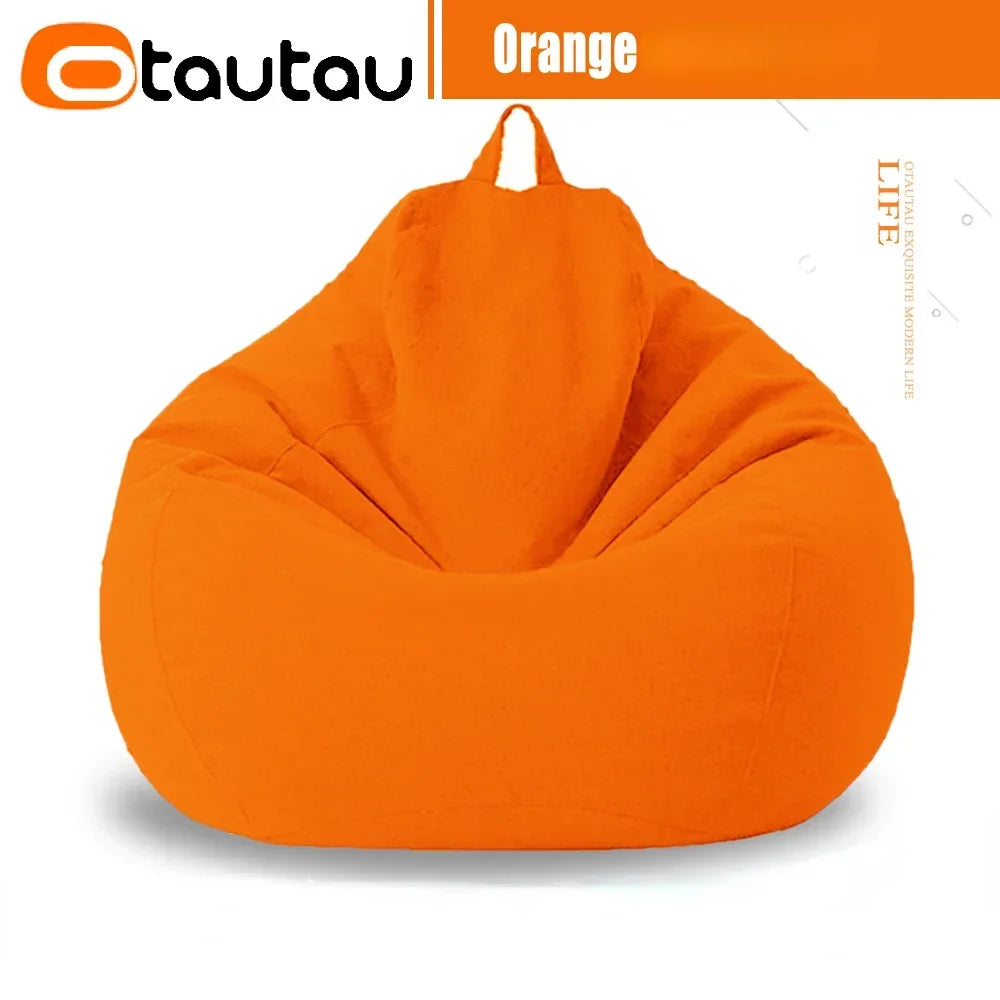 Filled 70cm Bean Bag Sofa with Filler Big Cotton Linen