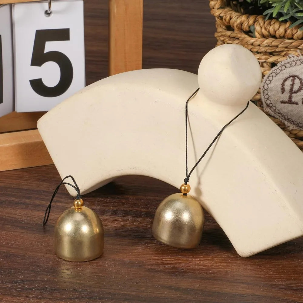 2 PCS Small Antique Brass Hanging Bells Wind Chime