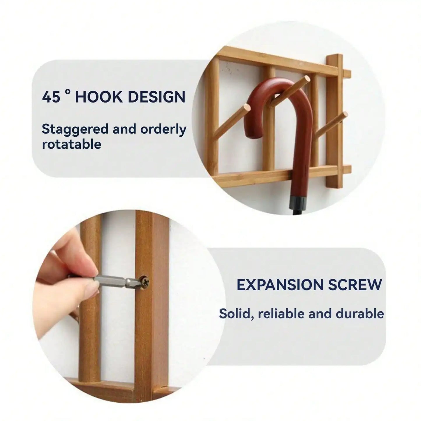 Solid Wood Entryway Coat Rack 23.62 in * 9.06 in, 6 Pegs