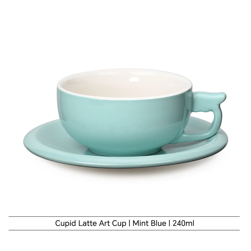 240ml Ceramic Latte Art Cup - Saucer  Cappuccino Cup