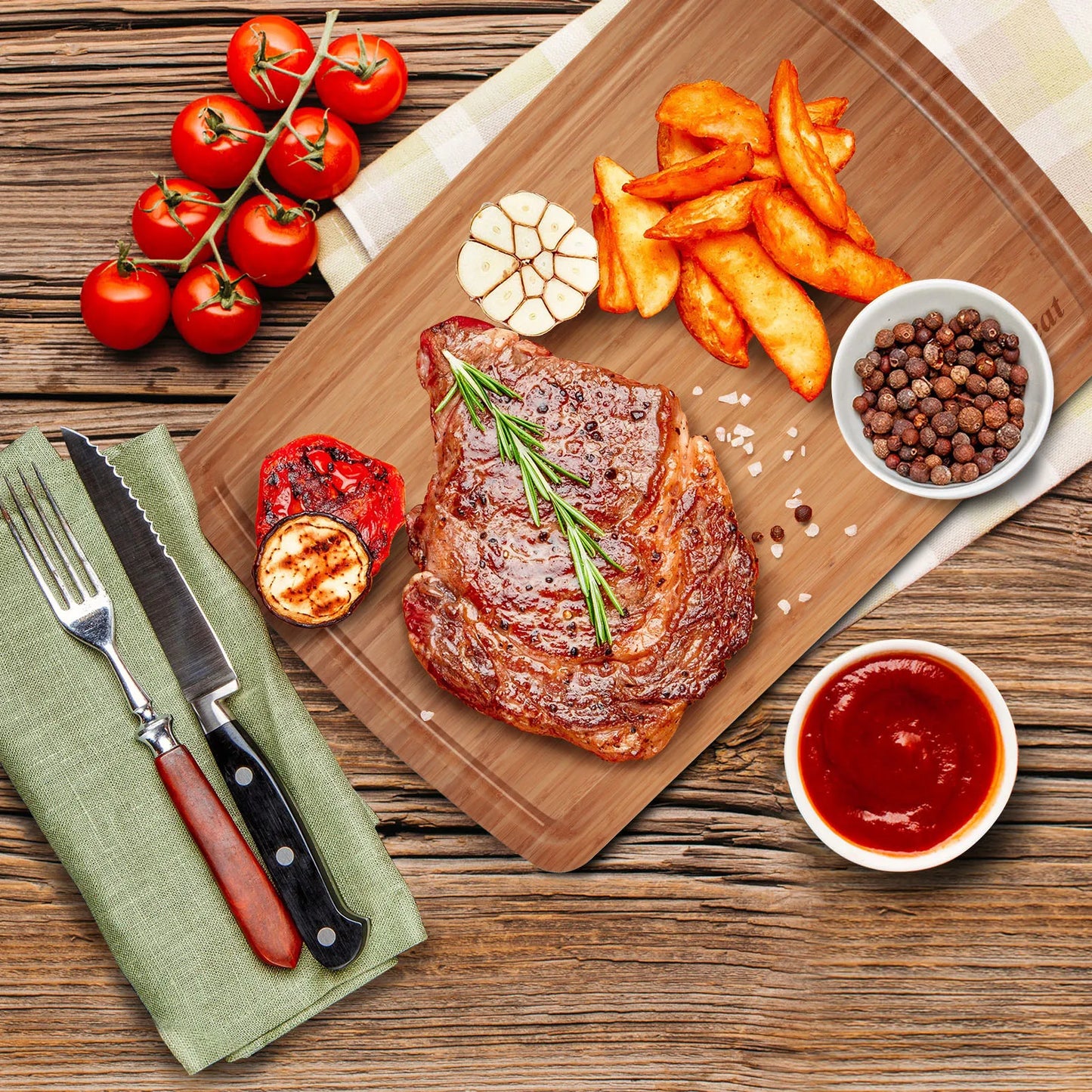76x51cm Extra Large Cutting Board Bamboo Charcuterie Board