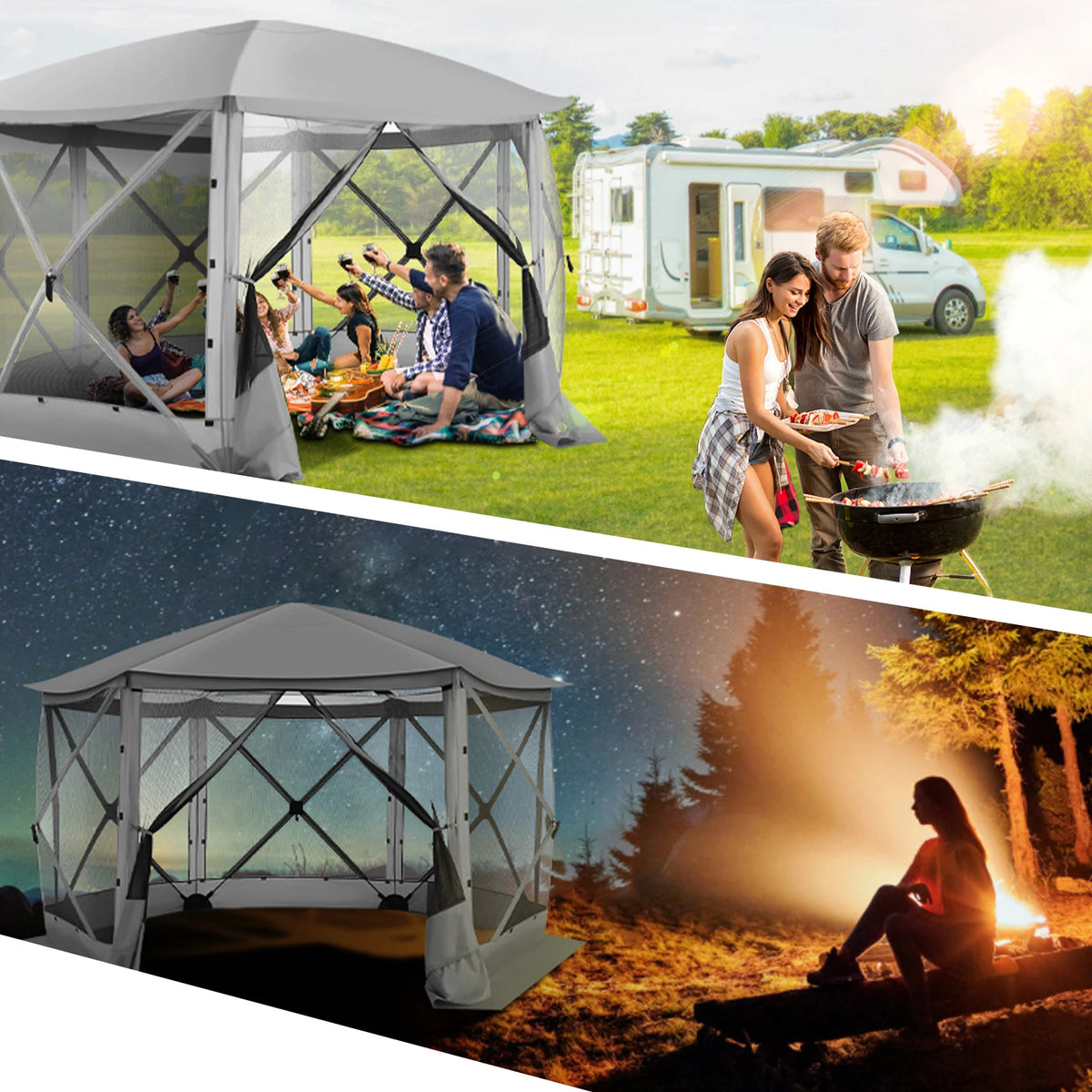 Pop up Gazebo Screen Tent Screen House for Camping, 12x12