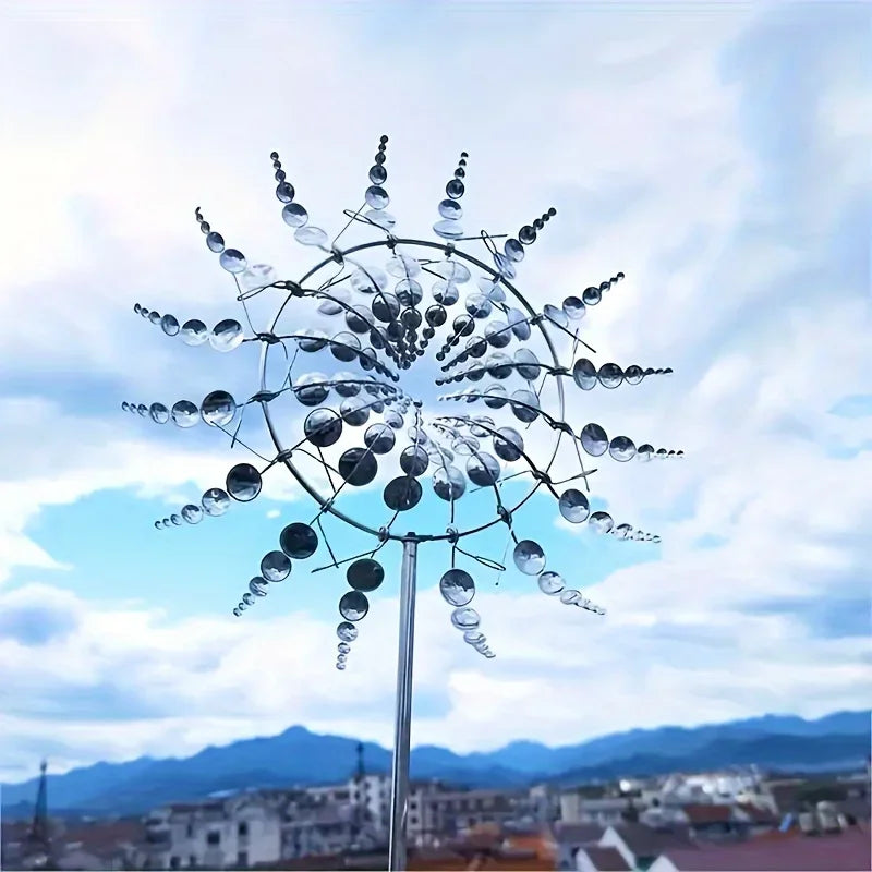 Unique Wind Collector Magical Kinetic Energy Metal Windmill Rotator