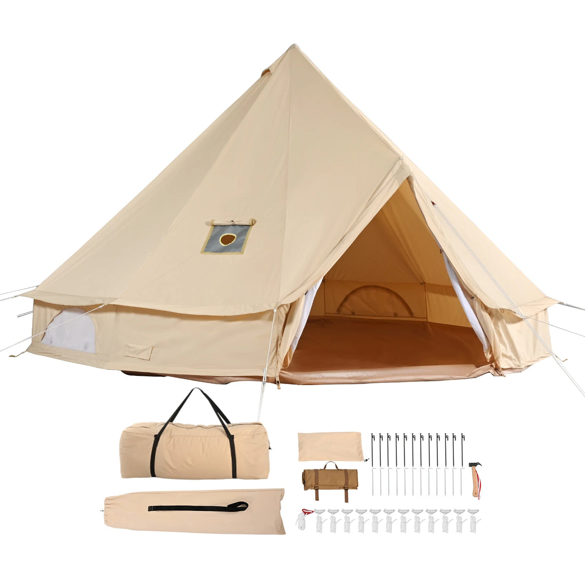 Canvas Bell Tent 4 Seasons 3/4/5/6/7m  8People