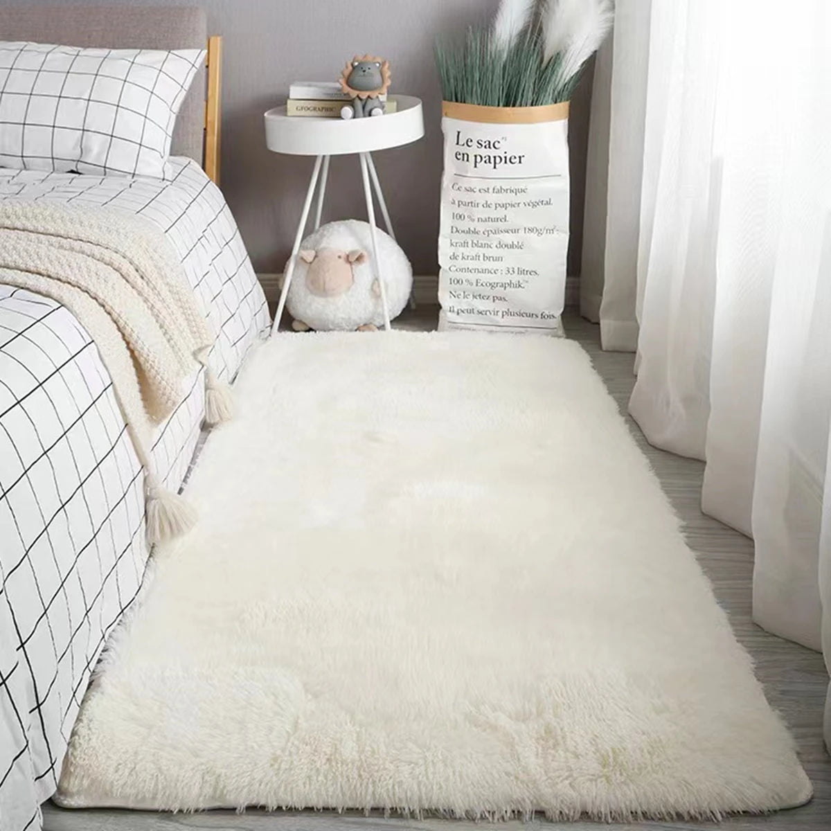 Soft Area Rugs Bedroom Carpet Fluffy Non-slip Tie-Dyed Fuzzy Shag Plush Soft