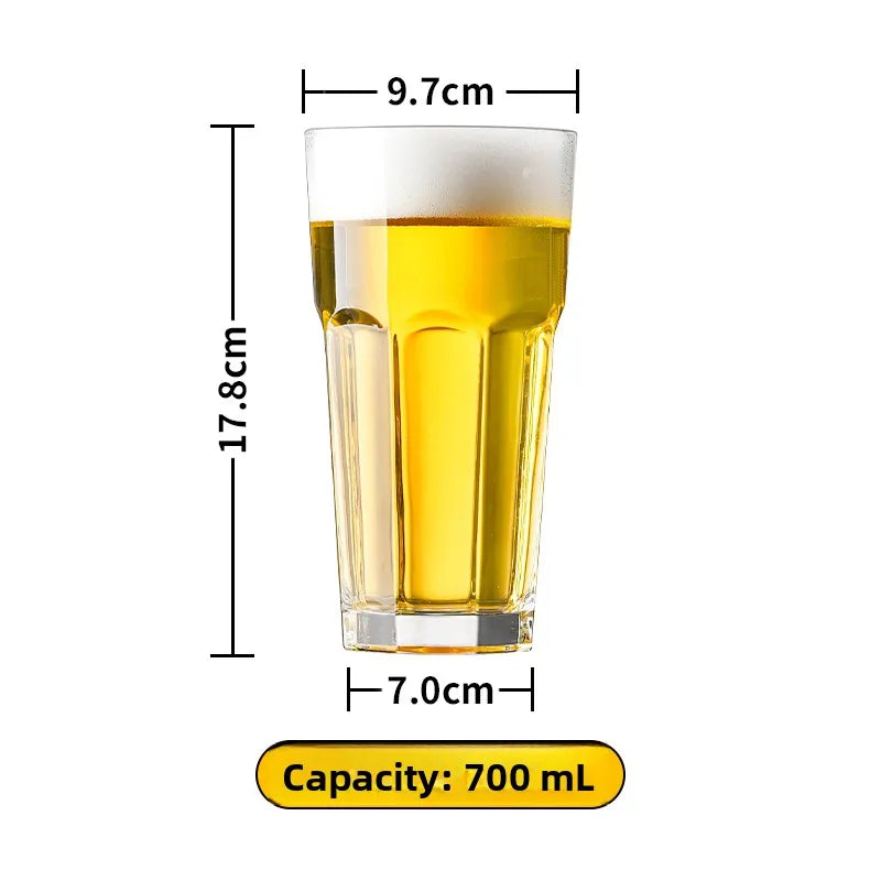 Large Capacity Beer Glass with Handle High End Glass Drinking Cup