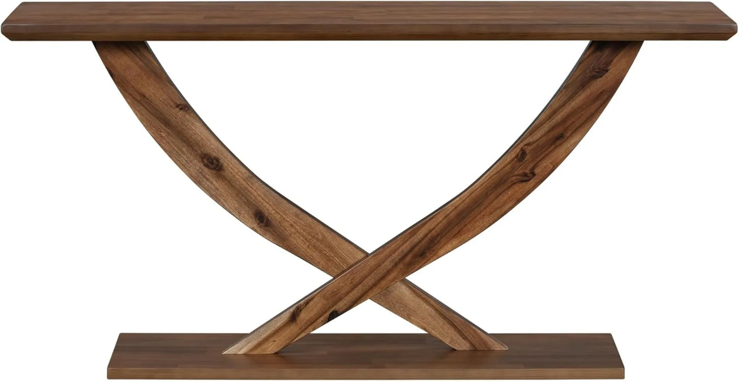 57" Console Table with Cross-Leg Design