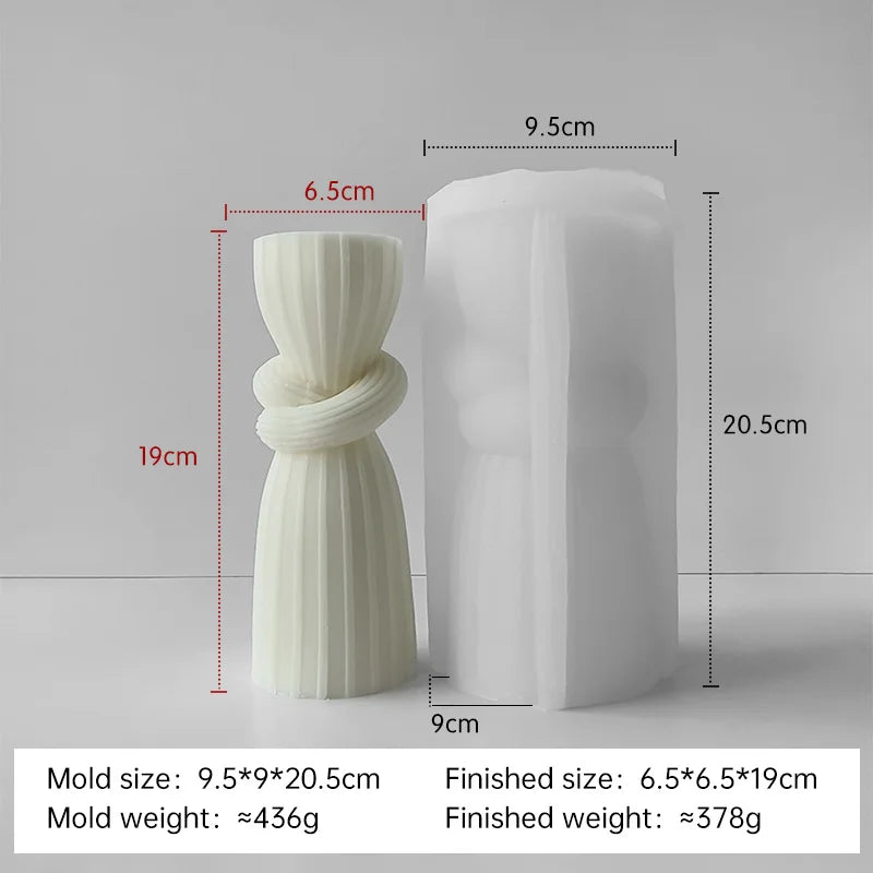 Striped Cylinder Aroma Candle Silicone Mold Soy Wax Candles Making Supplies