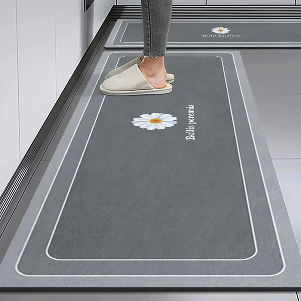 Non-slip Kitchen Mat Long Rugs Crystal Velvet Carpet