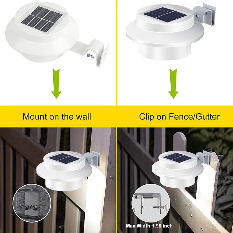 Solar Powered Lights Outdoor Fence LED Lighting