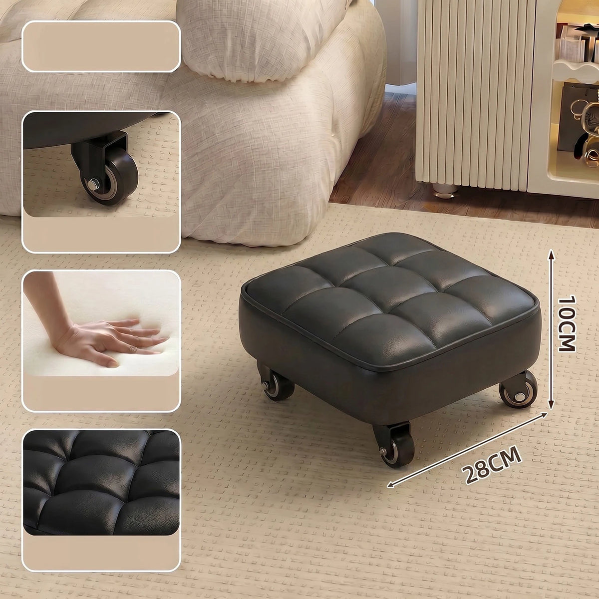 Household Wheeled Low Stools Chairs Wheeled Seam