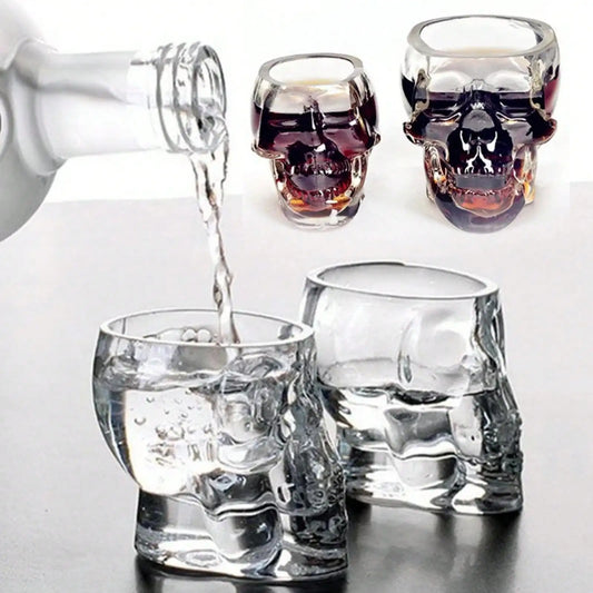 Skull Head Designed Clear Glass Cup Beer Cocktail Red Wine Cups