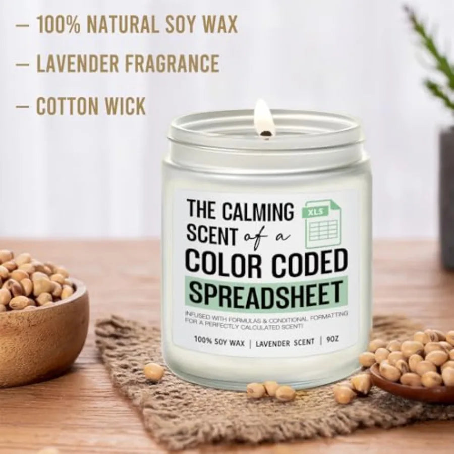 The Calming Scent of a Color Coded Spreadsheet Candle