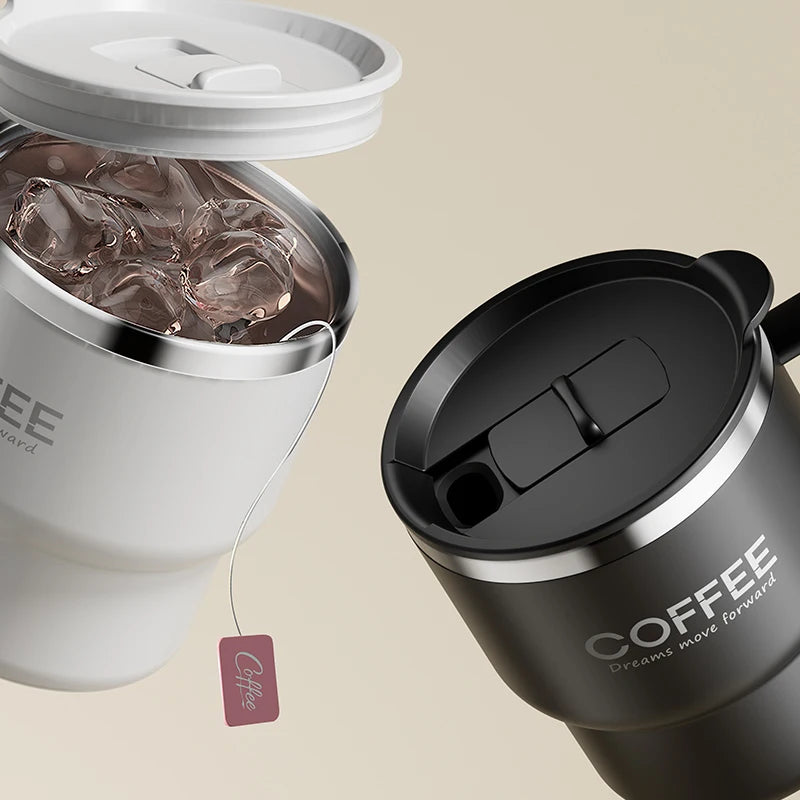 304 Stainless Steel Double Wall Insulated Coffee Cup With Handle