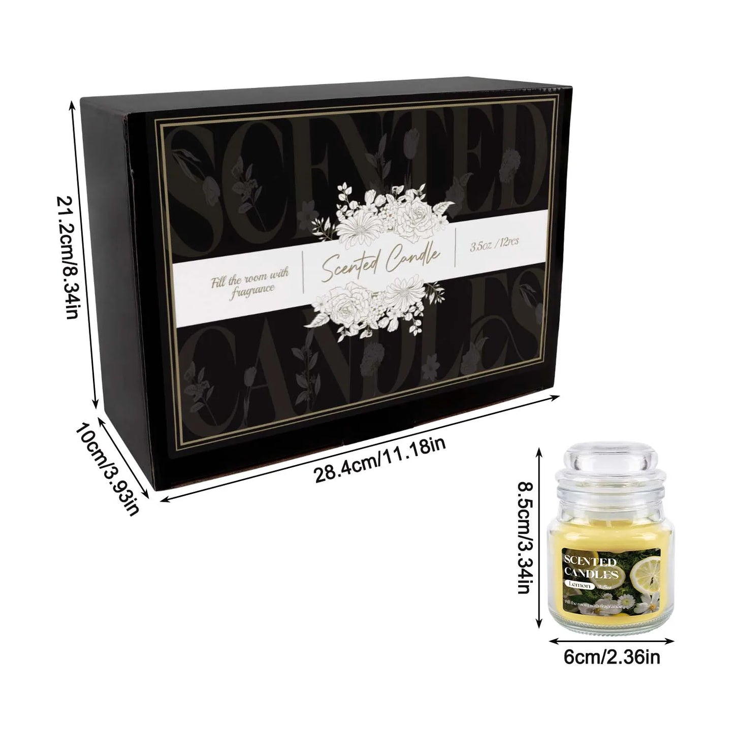 12 pieces of rotating bottle cap scented candles (small size), with 6 fragrance options