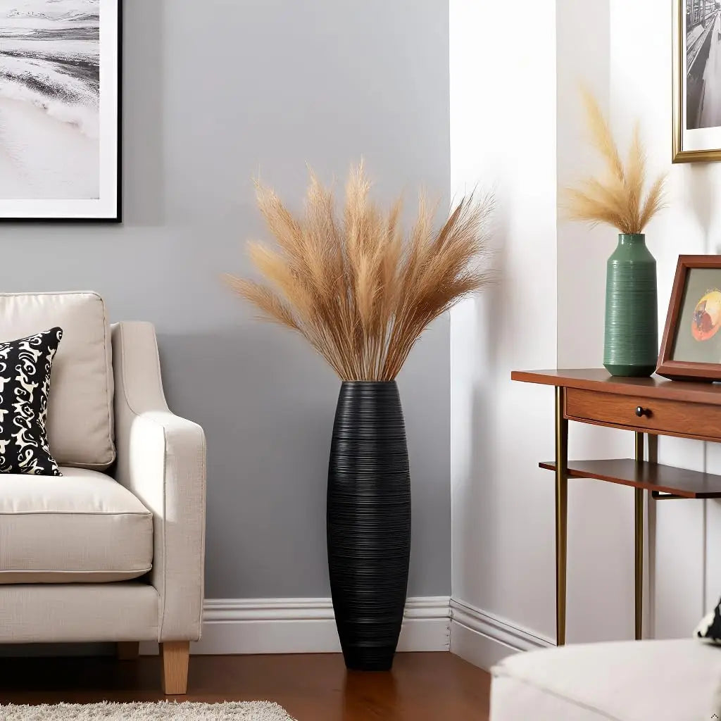Tall Floor Vase 27.5 Inches, Sturdy Luxury Textured -Branches Dried Flowers