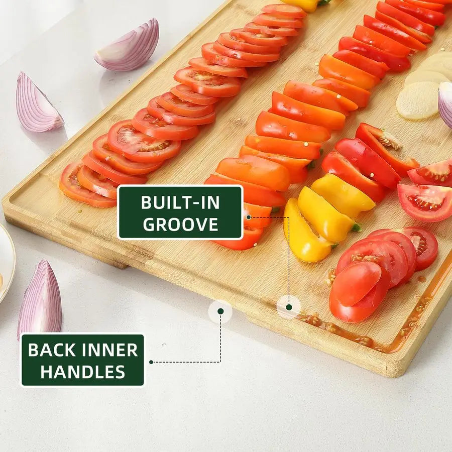 24 x 16 in Bamboo Cutting charcuterie Board,  Juicy Groove