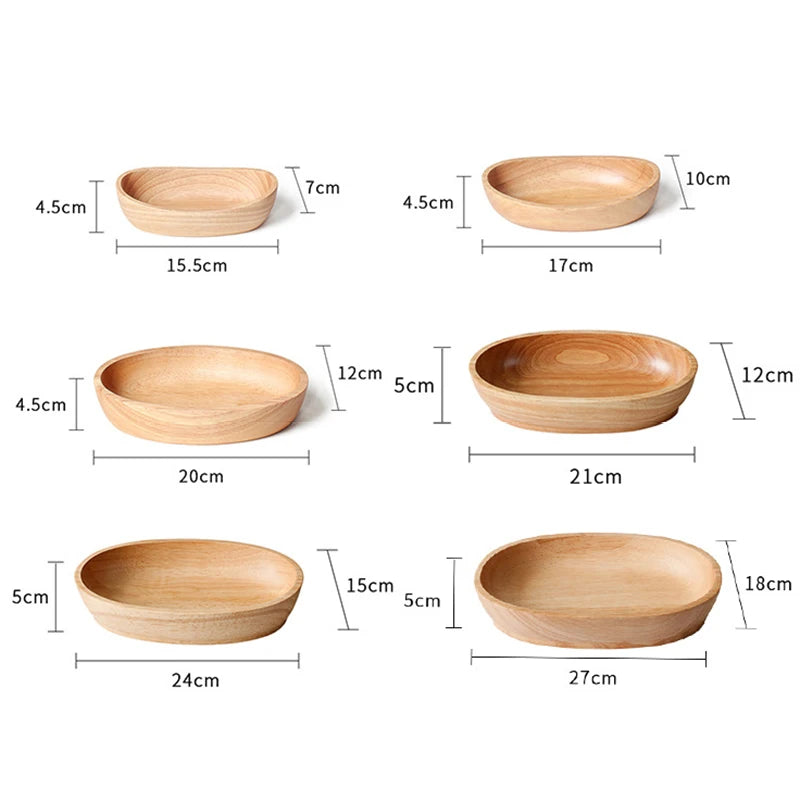 Boat Shape Serving Bowl  Natural Solid Oval Wooden Bowl