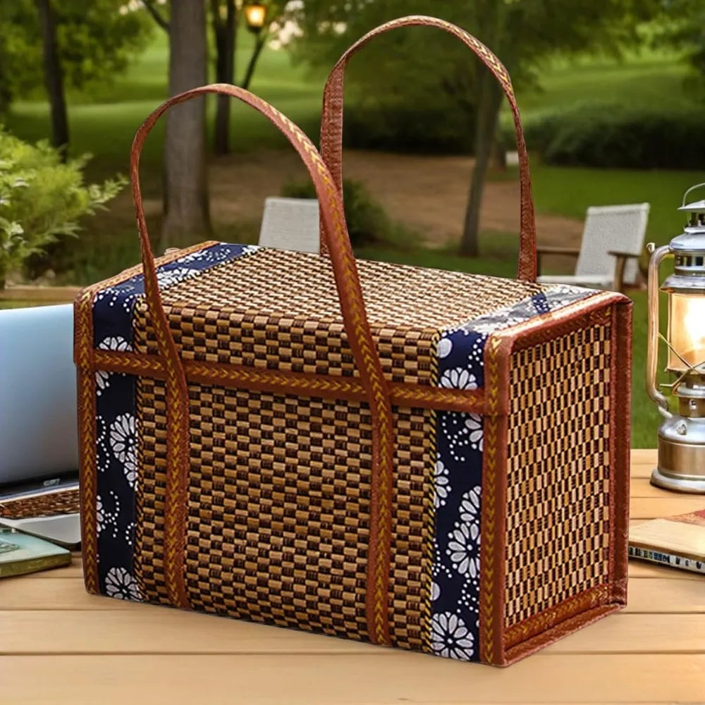 Folding Picnic Basket with Double Handles