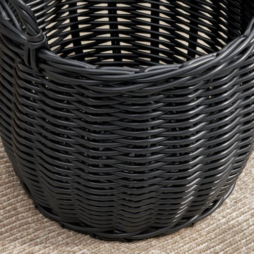 Round Resin Woven Wicker Basket 13" x 13" x 10.2"