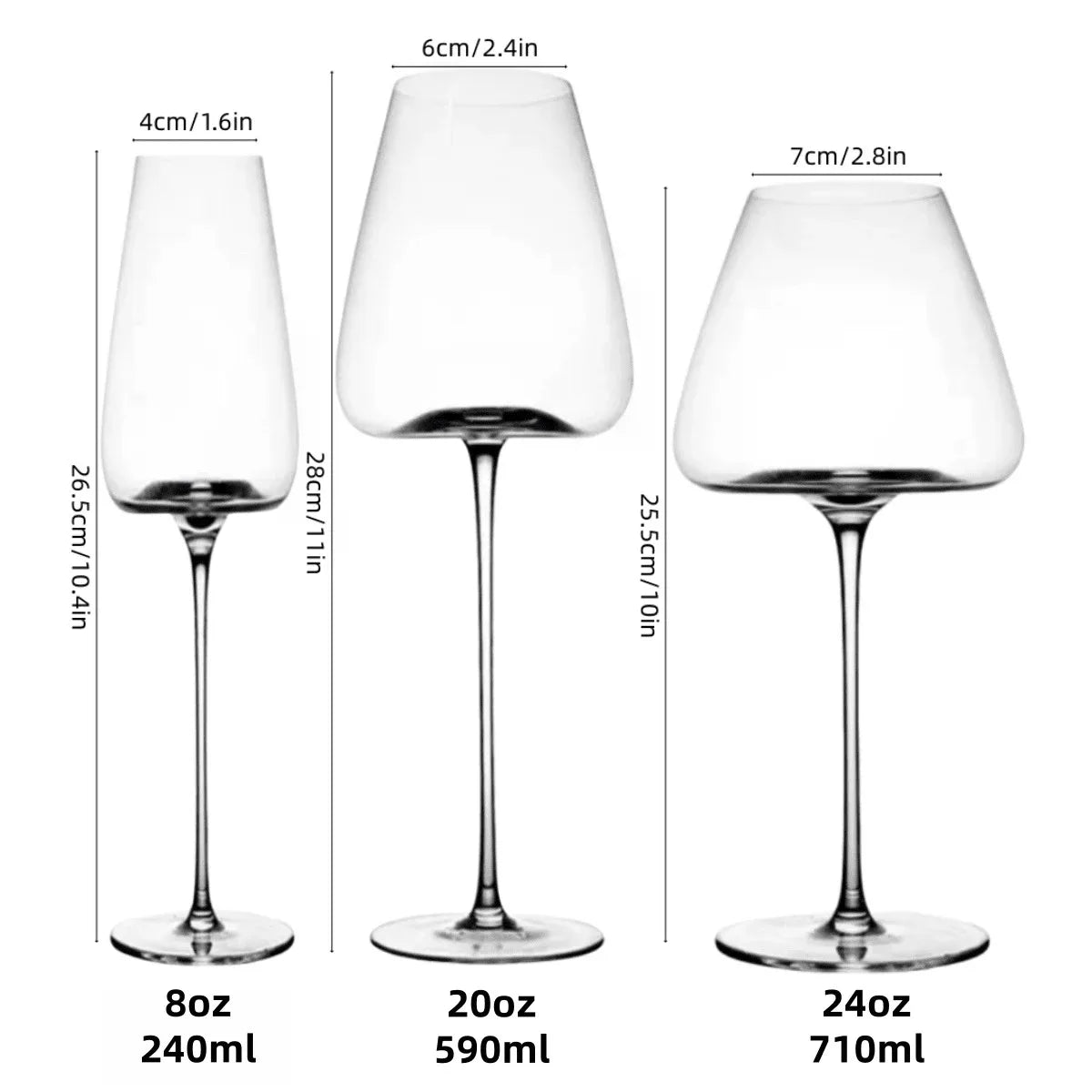 Transparent lead-free crystal wine glass set,