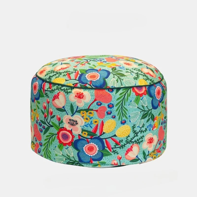 Removable Pouf Footrest Round Shoe Changing Stool