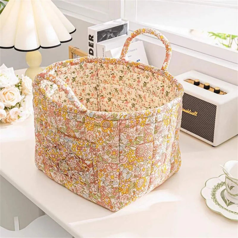 Large Capacity Fabric Storage Basket, Foldable Laundry  Carry Handles,