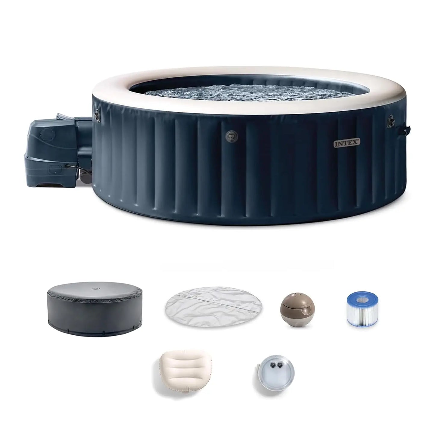 6 Person Round Inflatable Hot Tub, Energy Efficient & Saltwater Compatible