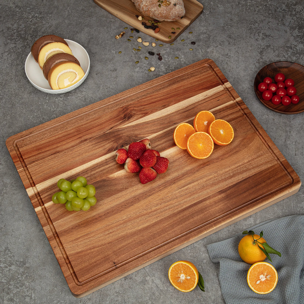 Acacia Cutting Board for Kitchen with XXL Extra Large Charcuterie