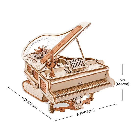 Mechanical Music Box 3D Wooden Puzzle for Kids Christmas Gifts