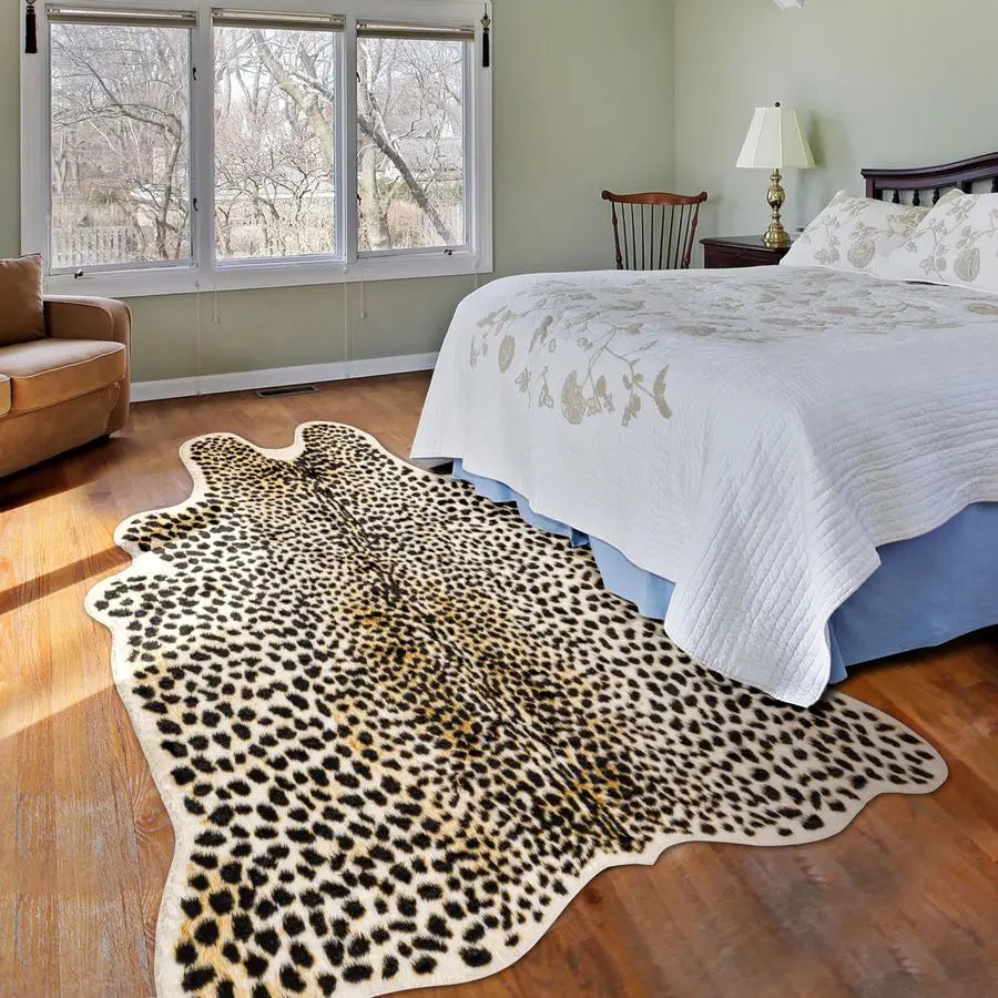 Leopard Rug 5.2x7 Faux Animal Print Skin Cheetah