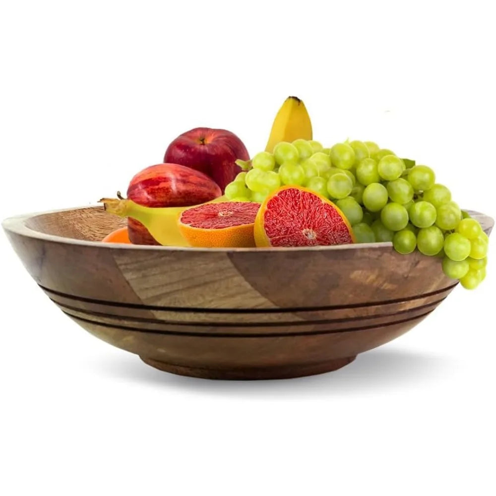 Large 11" Eco-Friendly Mango Wood Fruit Bowl