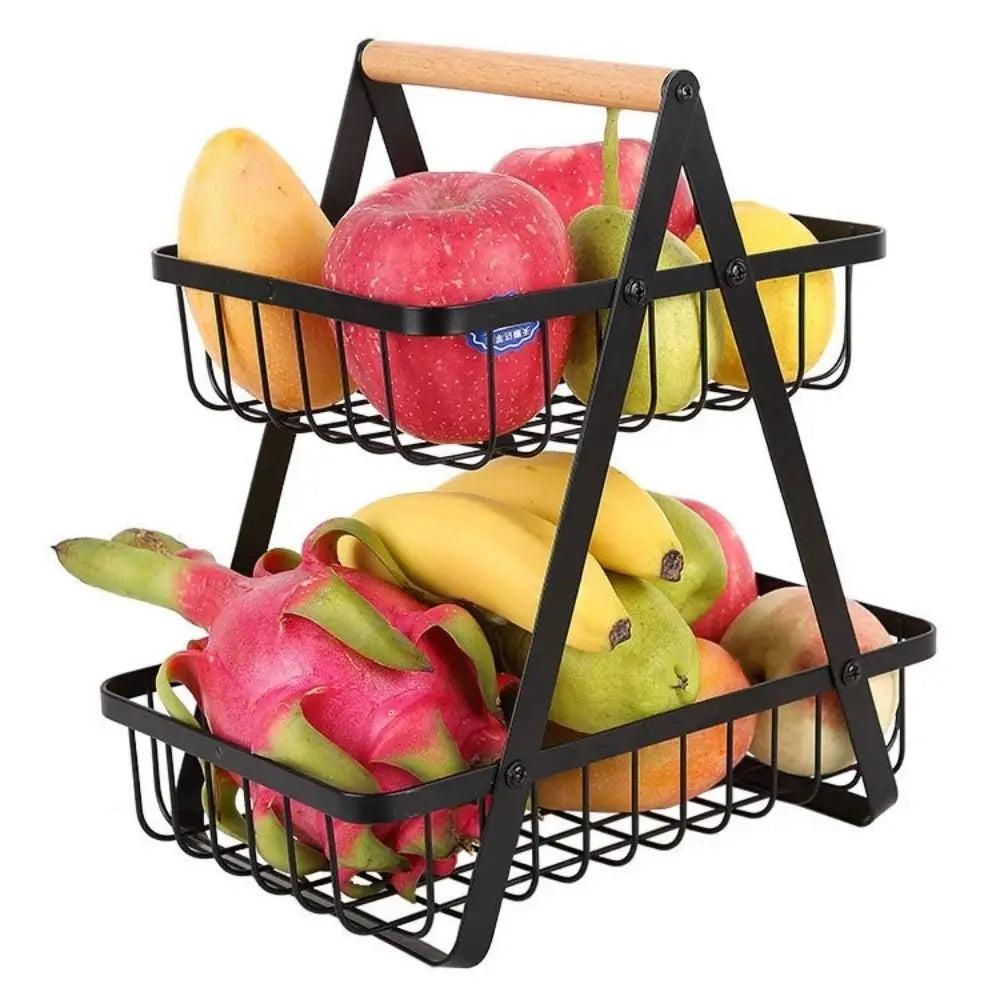 2-Tier Design Portable Fruit Basket 3-Tiers