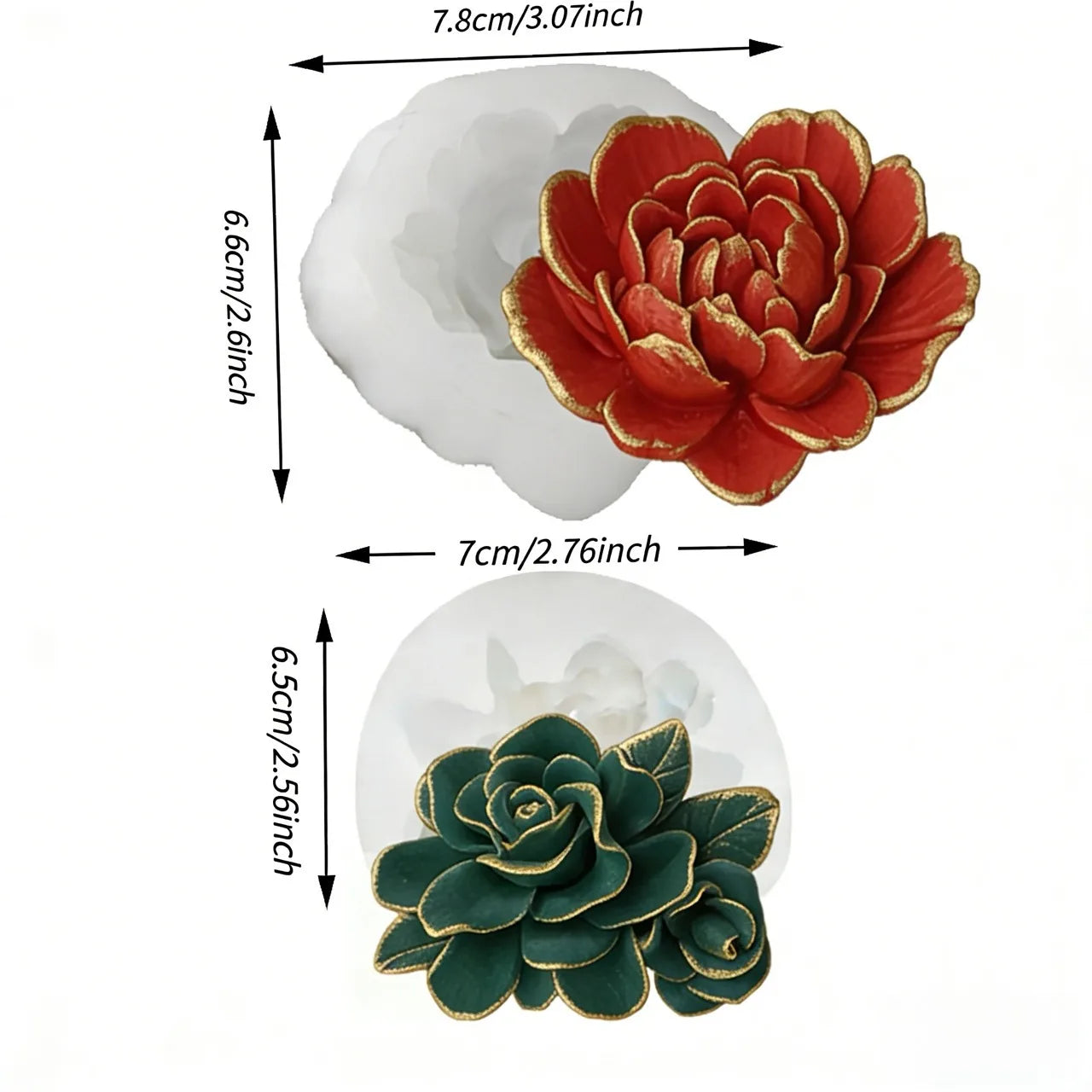 1 Piece 3D Elegant Rose Silicone Mold - Reusable Flexible Mold for Candles, Resin Art, Handmade Soap and Clay Making