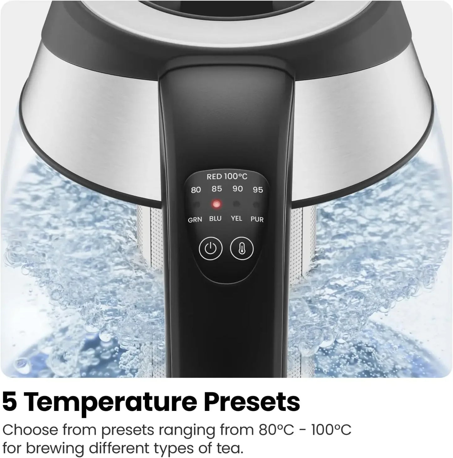 Electric Kettle 5 Presets LED Indicator Lights