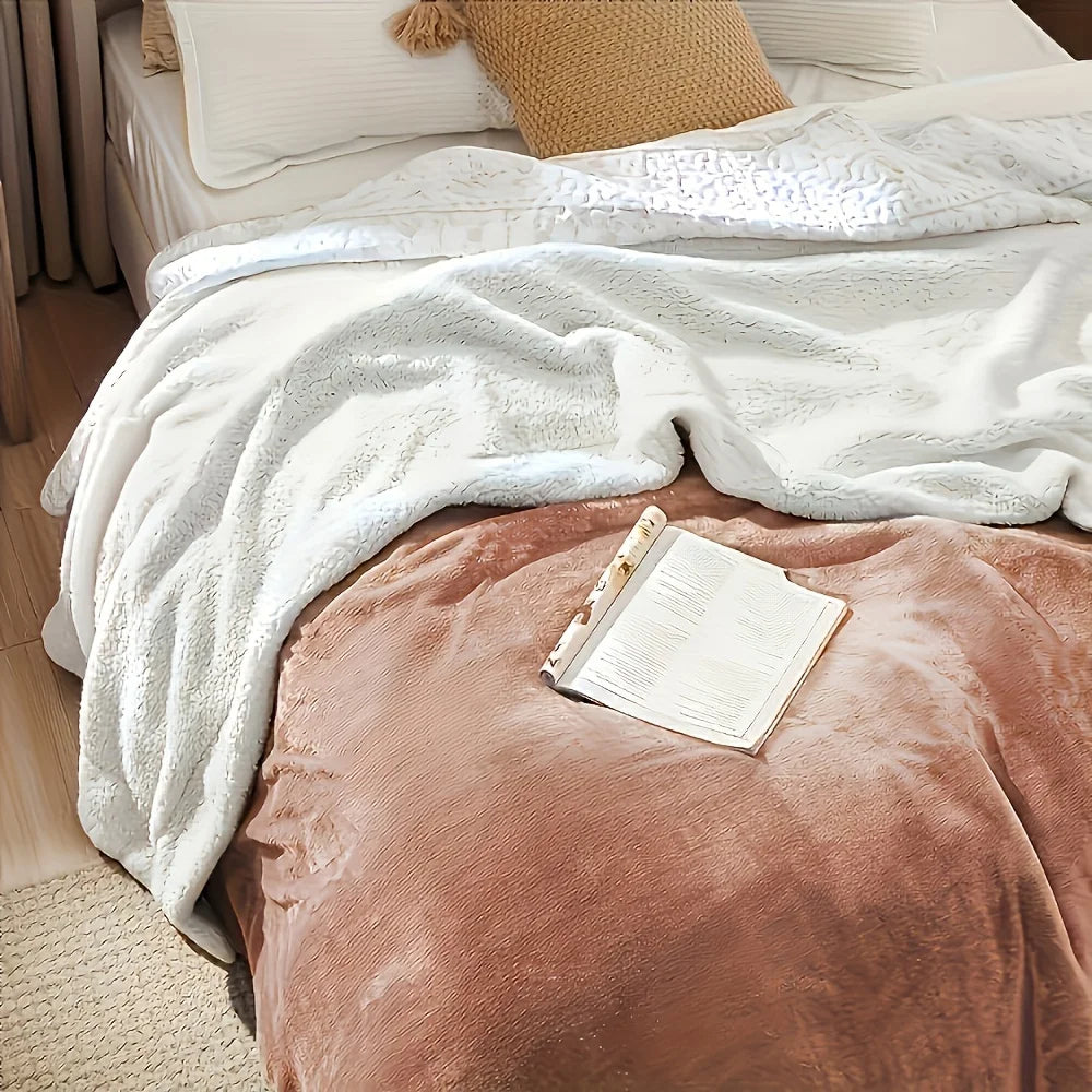 Sherpa Fleece Bed Blanket Twin Size Super Soft Fuzzy Plush Warm